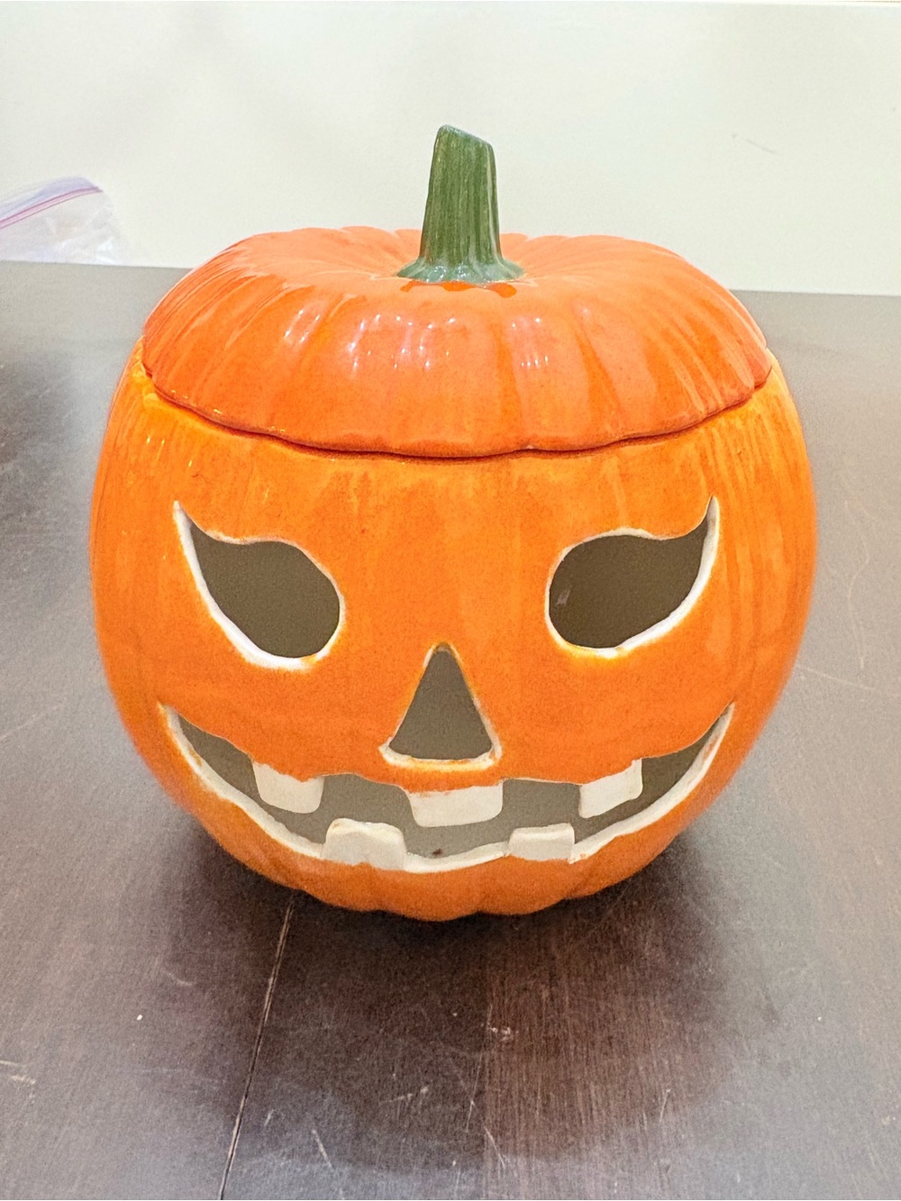 Handcrafted Orange Ceramic Jack-O'-Lantern
